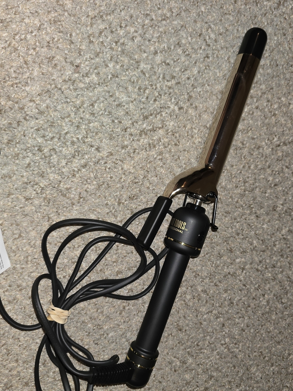 Hot Tools 24k Gold-Tone Curling Iron with Black Handle 1"